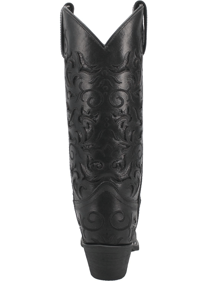 Laredo 52450 Womens Night Sky Leather Boot Black front and side view. If you need any assistance with this item or the purchase of this item please call us at five six one seven four eight eight eight zero one Monday through Saturday 10:00a.m EST to 8:00 p.m EST