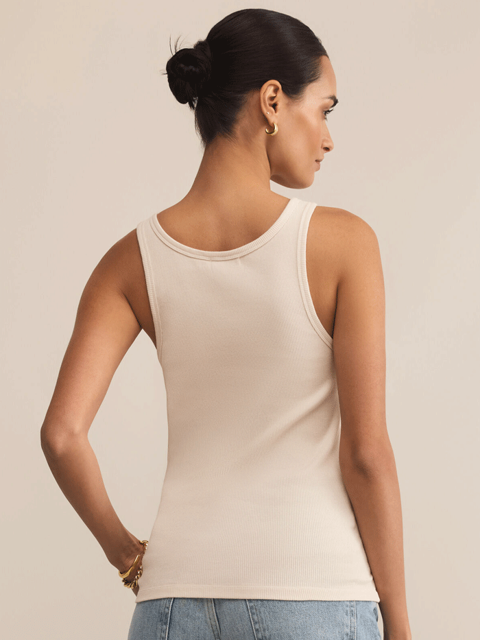 Z Supply ZT253901 Womens Classic Scoop Tank Crystal Beige front view. If you need any assistance with this item or the purchase of this item please call us at five six one seven four eight eight eight zero one Monday through Saturday 10:00a.m EST to 8:00 p.m EST
