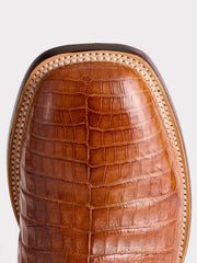 Lucchese M4496.WF-2037 Mens WYATT Ultra Belly Caiman Boots Sienna