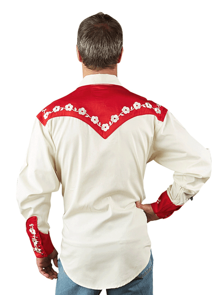 Rockmount 67-ELV Mens Elvis Loving You Floral Embroidered Western Shirt White And Red back. If you need any assistance with this item or the purchase of this item please call us at five six one seven four eight eight eight zero one Monday through Saturday 10:00a.m EST to 8:00 p.m EST