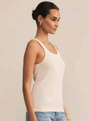 Z Supply ZT253901 Womens Classic Scoop Tank Crystal Beige side view. If you need any assistance with this item or the purchase of this item please call us at five six one seven four eight eight eight zero one Monday through Saturday 10:00a.m EST to 8:00 p.m EST
