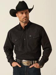 Ariat 10053940 Mens Relentless Pursuit Classic Fit Shirt Black front view. If you need any assistance with this item or the purchase of this item please call us at five six one seven four eight eight eight zero one Monday through Saturday 10:00a.m EST to 8:00 p.m EST