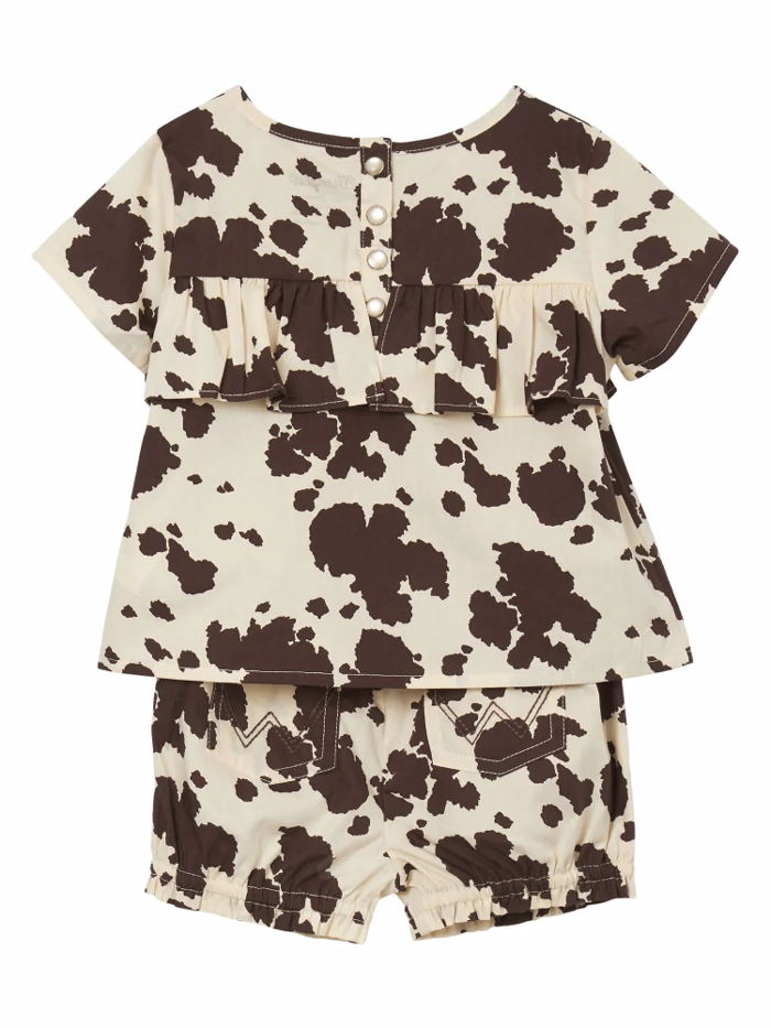 Wrangler 112344405 Baby Girl Top And Blommer Brown And Cream front view. If you need any assistance with this item or the purchase of this item please call us at five six one seven four eight eight eight zero one Monday through Saturday 10:00a.m EST to 8:00 p.m EST