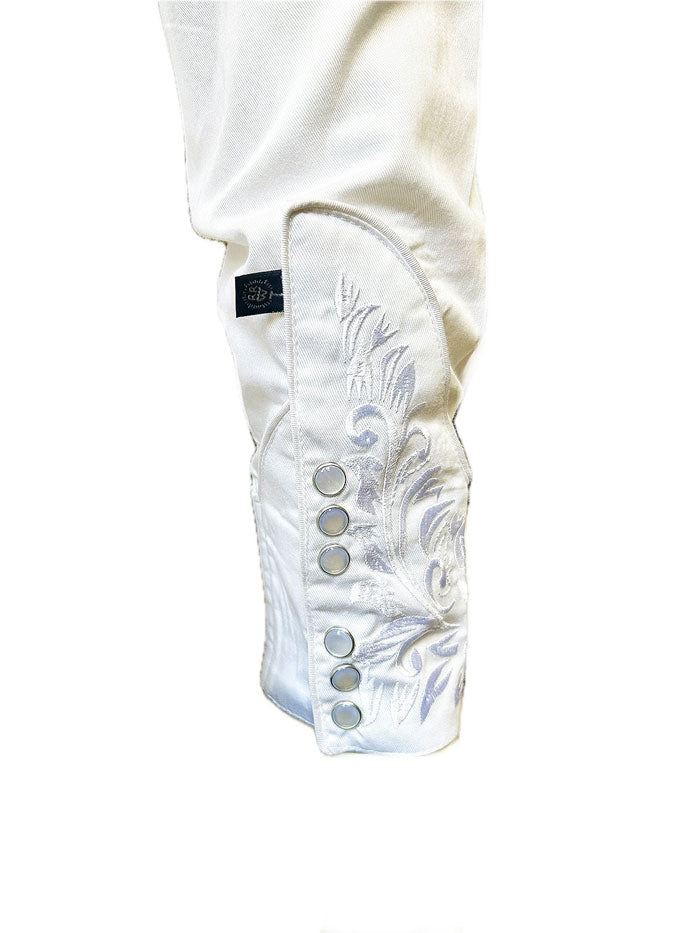 Rockmount 6859-WHT Men's Vintage Tooling Embroidered Western Shirt White front view. If you need any assistance with this item or the purchase of this item please call us at five six one seven four eight eight eight zero one Monday through Saturday 10:00a.m EST to 8:00 p.m EST