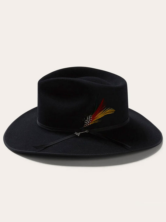 Stetson SFDUNEB163907 DUNE 5X Gun Club Hat Black left side view. If you need any assistance with this item or the purchase of this item please call us at five six one seven four eight eight eight zero one Monday through Saturday 10:00a.m EST to 8:00 p.m EST