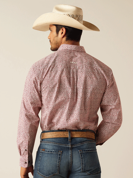 Ariat 10048368 Mens Turner Classic Fit Shirt Syrah Burgundy back view. If you need any assistance with this item or the purchase of this item please call us at five six one seven four eight eight eight zero one Monday through Saturday 10:00a.m EST to 8:00 p.m EST