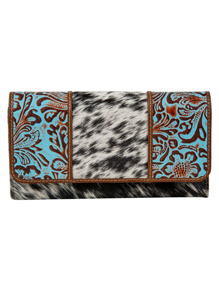 Myra Bag S-8161 Womens Morning Glory Creek Wallet Brown  side / front view. If you need any assistance with this item or the purchase of this item please call us at five six one seven four eight eight eight zero one Monday through Saturday 10:00a.m EST to 8:00 p.m EST
