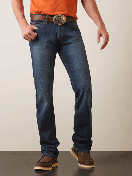 Ariat 10026041 Mens M7 Rocker Stretch Legacy Stackable Straight Leg Jean Fremont front view. If you need any assistance with this item or the purchase of this item please call us at five six one seven four eight eight eight zero one Monday through Saturday 10:00a.m EST to 8:00 p.m EST