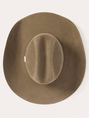 Stetson SFACST-9142B5 Acoustic 6X Cattleman Crown Felt Hat Driftwood view from above. If you need any assistance with this item or the purchase of this item please call us at five six one seven four eight eight eight zero one Monday through Saturday 10:00a.m EST to 8:00 p.m EST