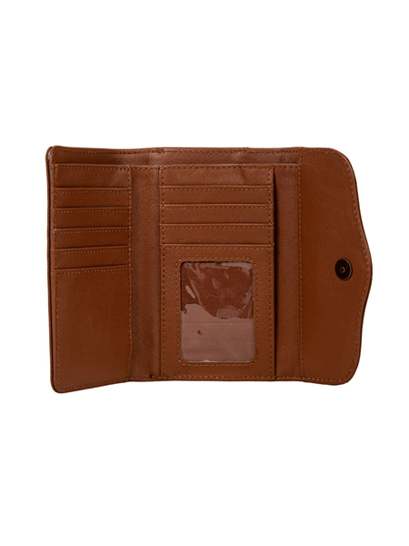 Myra Bag S-8167 Womens Oxbow Falls Flap Wallet Brown inside view. If you need any assistance with this item or the purchase of this item please call us at five six one seven four eight eight eight zero one Monday through Saturday 10:00a.m EST to 8:00 p.m EST