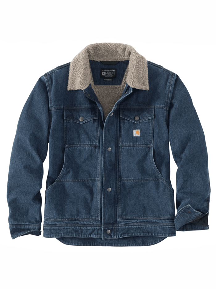 Carhartt 106323-H87 Mens Relaxed Fit Sherpa Lined Jacket Beech front view. If you need any assistance with this item or the purchase of this item please call us at five six one seven four eight eight eight zero one Monday through Saturday 10:00a.m EST to 8:00 p.m EST
