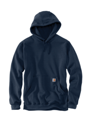 Carhartt K121-472 Mens Loose Fit Midweight Hoodie New Navy front view. If you need any assistance with this item or the purchase of this item please call us at five six one seven four eight eight eight zero one Monday through Saturday 10:00a.m EST to 8:00 p.m EST

