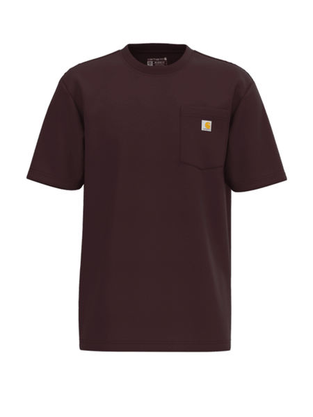 Carhartt K87-PRT Mens Loose Fit Heavyweight Short Sleeve Pocket T-Shirt Port front view. If you need any assistance with this item or the purchase of this item please call us at five six one seven four eight eight eight zero one Monday through Saturday 10:00a.m EST to 8:00 p.m EST