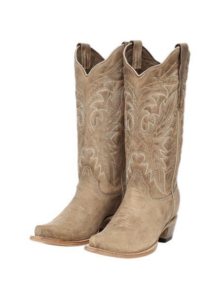 Circle G L6417 Womens Leaf Embroidery Straw side / front view pair. If you need any assistance with this item or the purchase of this item please call us at five six one seven four eight eight eight zero one Monday through Saturday 10:00a.m EST to 8:00 p.m EST