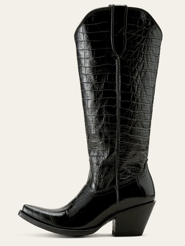 Ariat 10063992 Womens Casanova Western Boot Luxe Caviar Croc Print Black front and outter side view. If you need any assistance with this item or the purchase of this item please call us at five six one seven four eight eight eight zero one Monday through Saturday 10:00a.m EST to 8:00 p.m EST