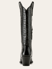 Ariat 10063992 Womens Casanova Western Boot Luxe Caviar Croc Print Black back view. If you need any assistance with this item or the purchase of this item please call us at five six one seven four eight eight eight zero one Monday through Saturday 10:00a.m EST to 8:00 p.m EST