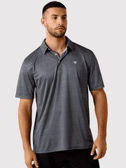 Ariat 10071494 Mens All Over Print Polo Sky Rocket Pinwheel Geo Print Grey front view. If you need any assistance with this item or the purchase of this item please call us at five six one seven four eight eight eight zero one Monday through Saturday 10:00a.m EST to 8:00 p.m EST
