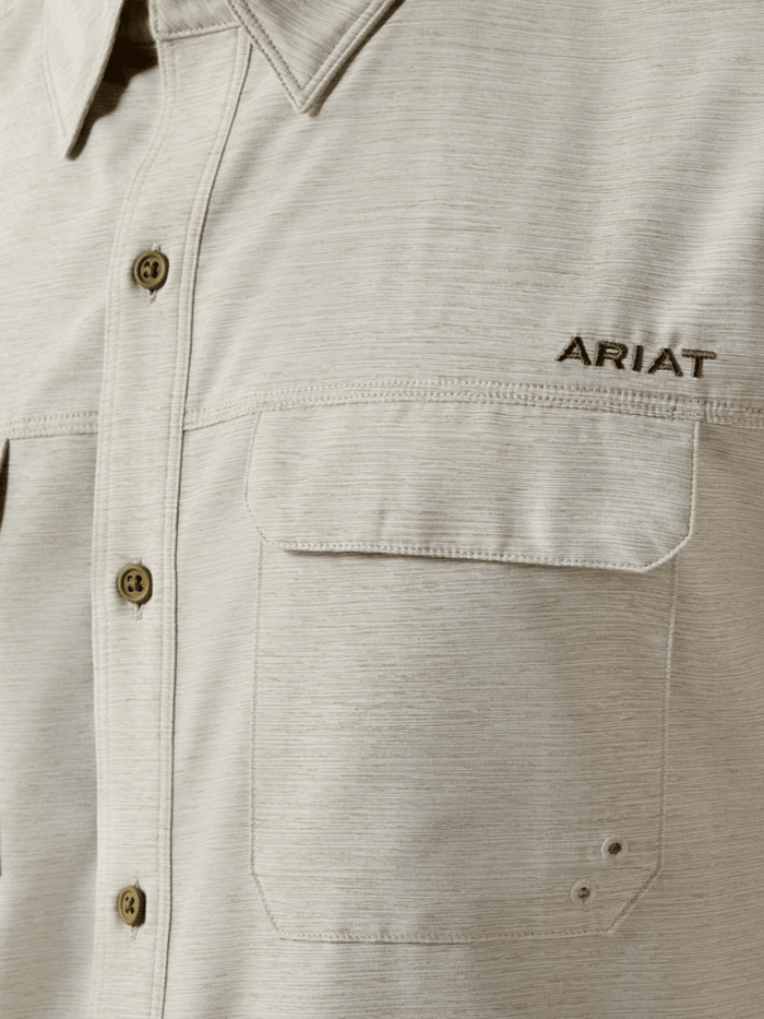 Ariat 10071762 Mens VentTEK Outbound Fitted Short Sleeve Shirt Burnt Olive front view. If you need any assistance with this item or the purchase of this item please call us at five six one seven four eight eight eight zero one Monday through Saturday 10:00a.m EST to 8:00 p.m EST
