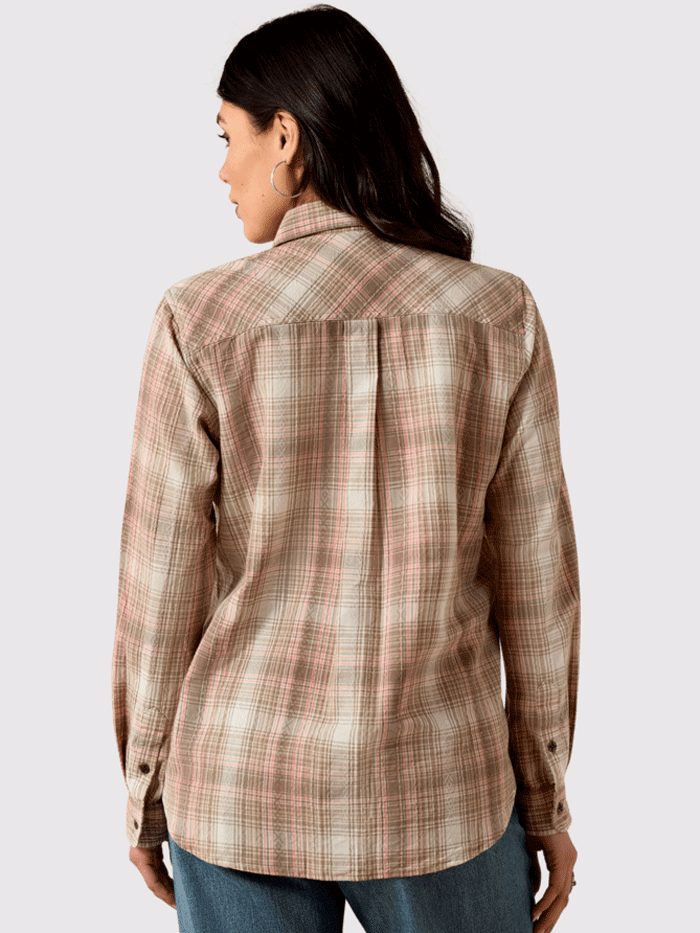 Ariat 10071524 Womens Billie Jean Shirt White Pepper Coral Plaid front view. If you need any assistance with this item or the purchase of this item please call us at five six one seven four eight eight eight zero one Monday through Saturday 10:00a.m EST to 8:00 p.m EST
