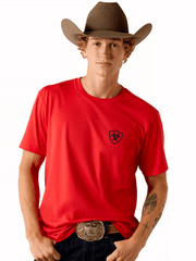 Ariat 10054352 Mens Chinelos Hex Classic Fit T-Shirt Mars Red front view. If you need any assistance with this item or the purchase of this item please call us at five six one seven four eight eight eight zero one Monday through Saturday 10:00a.m EST to 8:00 p.m EST
