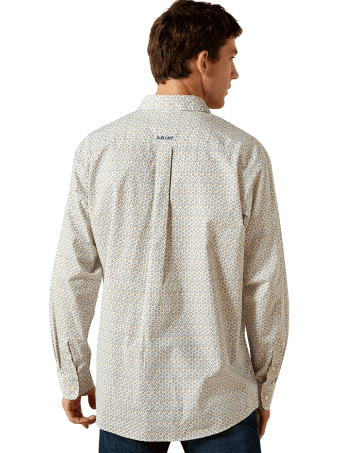 Ariat 10062240 Mens Stevy Classic Fit Shirt Cream front view. If you need any assistance with this item or the purchase of this item please call us at five six one seven four eight eight eight zero one Monday through Saturday 10:00a.m EST to 8:00 p.m EST
