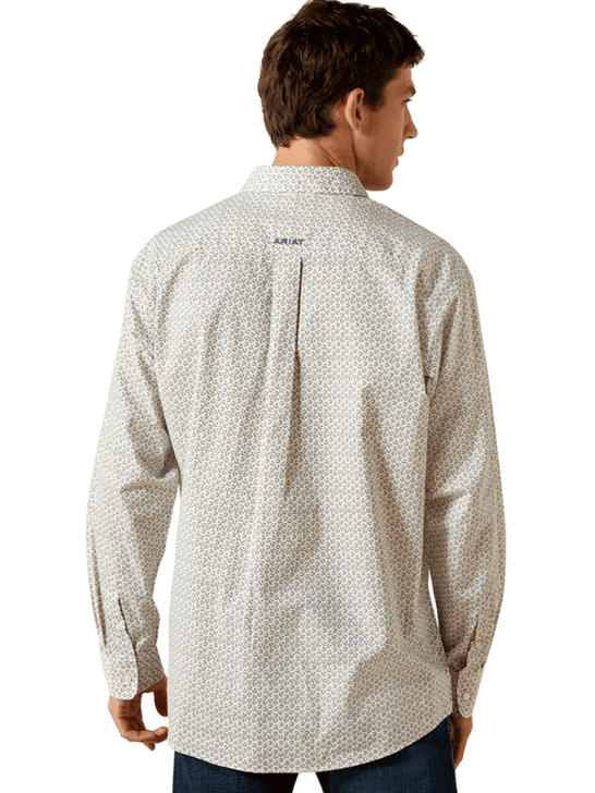 Ariat 10062240 Mens Stevy Classic Fit Shirt Cream back view. If you need any assistance with this item or the purchase of this item please call us at five six one seven four eight eight eight zero one Monday through Saturday 10:00a.m EST to 8:00 p.m EST