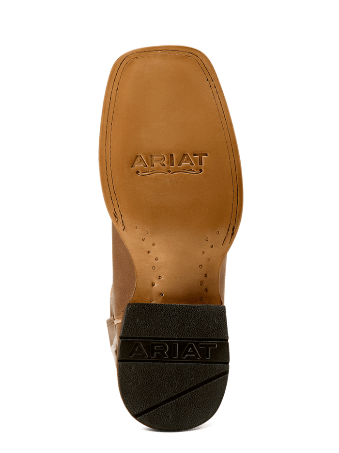Ariat 10074374 Womens County Lane Wide Square Toe Western Boot Natural Tan side / front view. If you need any assistance with this item or the purchase of this item please call us at five six one seven four eight eight eight zero one Monday through Saturday 10:00a.m EST to 8:00 p.m EST