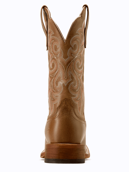 Ariat 10074374 Womens County Lane Wide Square Toe Western Boot Natural Tan back view. If you need any assistance with this item or the purchase of this item please call us at five six one seven four eight eight eight zero one Monday through Saturday 10:00a.m EST to 8:00 p.m EST