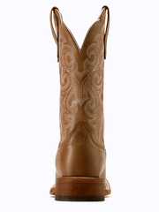 Ariat 10074374 Womens County Lane Wide Square Toe Western Boot Natural Tan back view. If you need any assistance with this item or the purchase of this item please call us at five six one seven four eight eight eight zero one Monday through Saturday 10:00a.m EST to 8:00 p.m EST