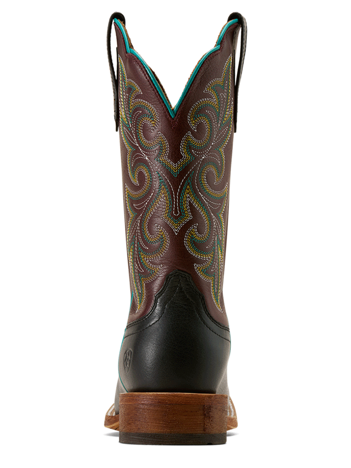 Ariat 10074376 Womens County Lane Wide Square Toe Western Boot Basic Black side / front view. If you need any assistance with this item or the purchase of this item please call us at five six one seven four eight eight eight zero one Monday through Saturday 10:00a.m EST to 8:00 p.m EST