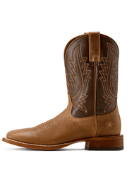 Ariat 10074250 Mens County Road Wide Square Toe Cowboy Boot Wheat Tan side view. If you need any assistance with this item or the purchase of this item please call us at five six one seven four eight eight eight zero one Monday through Saturday 10:00a.m EST to 8:00 p.m EST