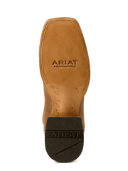 Ariat 10074250 Mens County Road Wide Square Toe Cowboy Boot Wheat Tan sole view. If you need any assistance with this item or the purchase of this item please call us at five six one seven four eight eight eight zero one Monday through Saturday 10:00a.m EST to 8:00 p.m EST