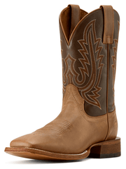 Ariat 10074250 Mens County Road Wide Square Toe Cowboy Boot Wheat Tan side / front view. If you need any assistance with this item or the purchase of this item please call us at five six one seven four eight eight eight zero one Monday through Saturday 10:00a.m EST to 8:00 p.m EST