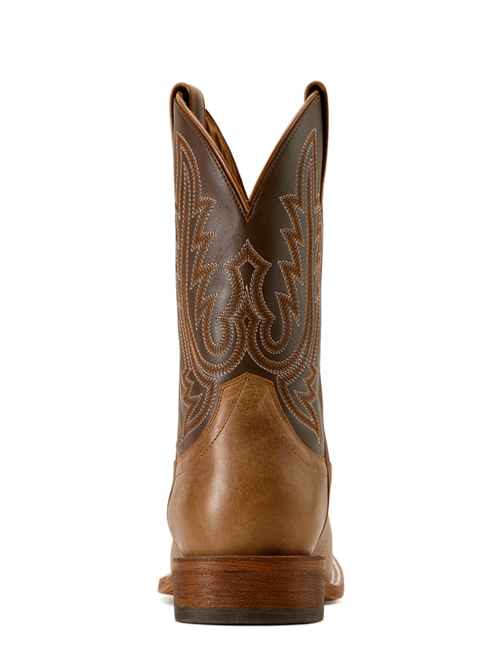 Ariat 10074250 Mens County Road Wide Square Toe Cowboy Boot Wheat Tan side / front view. If you need any assistance with this item or the purchase of this item please call us at five six one seven four eight eight eight zero one Monday through Saturday 10:00a.m EST to 8:00 p.m EST
