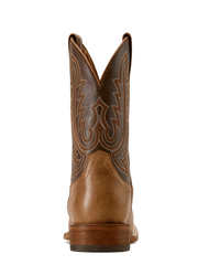 Ariat 10074250 Mens County Road Wide Square Toe Cowboy Boot Wheat Tan back view. If you need any assistance with this item or the purchase of this item please call us at five six one seven four eight eight eight zero one Monday through Saturday 10:00a.m EST to 8:00 p.m EST