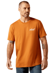 Ariat 10065902 Mens Coyote Country T-Shirt Adobe Copper front view. If you need any assistance with this item or the purchase of this item please call us at five six one seven four eight eight eight zero one Monday through Saturday 10:00a.m EST to 8:00 p.m EST