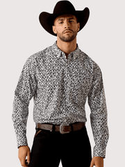 Ariat 10071029 Mens Team Janson Classic Fit Shirt Black front view. If you need any assistance with this item or the purchase of this item please call us at five six one seven four eight eight eight zero one Monday through Saturday 10:00a.m EST to 8:00 p.m EST
