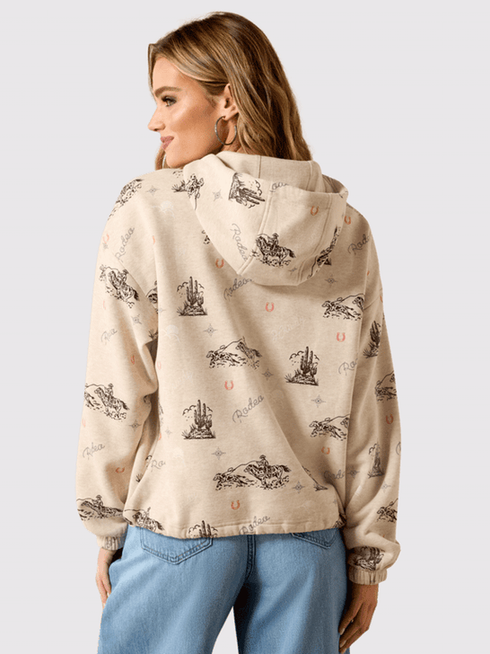Ariat 10071164 Womens Essential Hoodie Oatmeal Heather back view. If you need any assistance with this item or the purchase of this item please call us at five six one seven four eight eight eight zero one Monday through Saturday 10:00a.m EST to 8:00 p.m EST