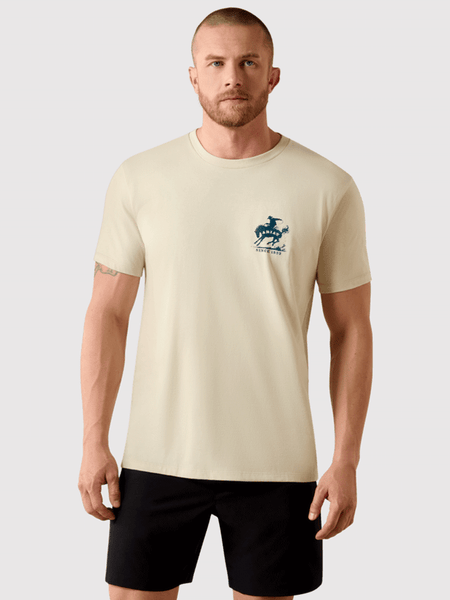 Ariat 10071200 Mens Split Freedom Painted Classic Fit T-Shirt Natural front view. If you need any assistance with this item or the purchase of this item please call us at five six one seven four eight eight eight zero one Monday through Saturday 10:00a.m EST to 8:00 p.m EST