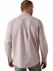 Ariat 10071609 Mens Tiernan Classic Fit Long Sleeve Shirt Geo Print White back view. If you need any assistance with this item or the purchase of this item please call us at five six one seven four eight eight eight zero one Monday through Saturday 10:00a.m EST to 8:00 p.m EST