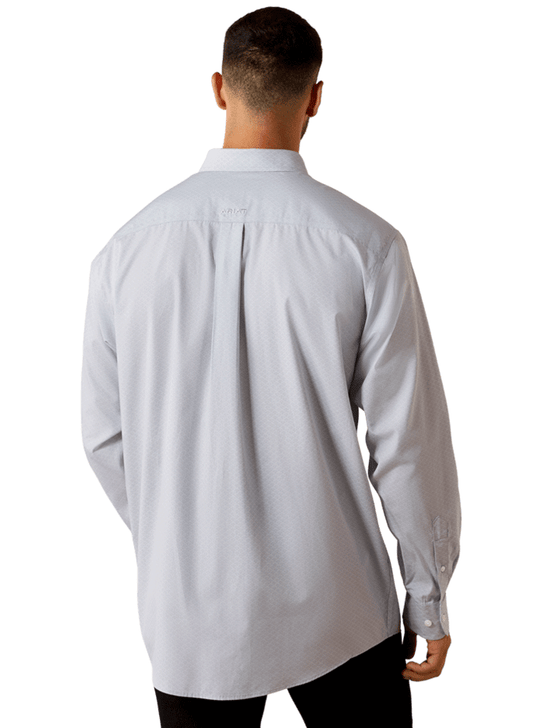 Ariat 10071749 Mens Wrinkle Free Leandro Classic Fit Shirt Abstract Print Silver back view. If you need any assistance with this item or the purchase of this item please call us at five six one seven four eight eight eight zero one Monday through Saturday 10:00a.m EST to 8:00 p.m EST
