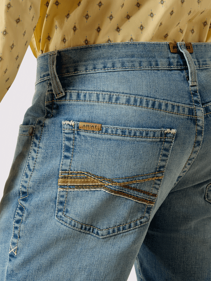 Ariat 10072948 Mens M4 Low Rise Gus Relaxed Boot Cut Jean Kayne front view. If you need any assistance with this item or the purchase of this item please call us at five six one seven four eight eight eight zero one Monday through Saturday 10:00a.m EST to 8:00 p.m EST
