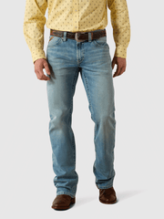 Ariat 10072948 Mens M4 Low Rise Gus Relaxed Boot Cut Jean Kayne front view. If you need any assistance with this item or the purchase of this item please call us at five six one seven four eight eight eight zero one Monday through Saturday 10:00a.m EST to 8:00 p.m EST
