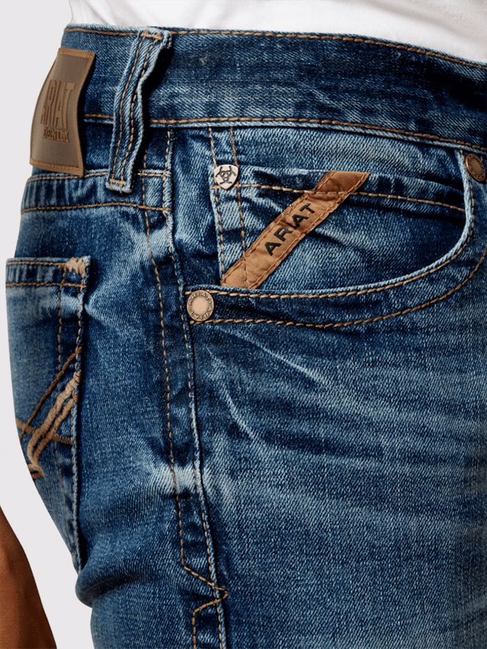 Ariat 10072980 Mens M7 Slim Axel Straight Jean Livermore front view. If you need any assistance with this item or the purchase of this item please call us at five six one seven four eight eight eight zero one Monday through Saturday 10:00a.m EST to 8:00 p.m EST