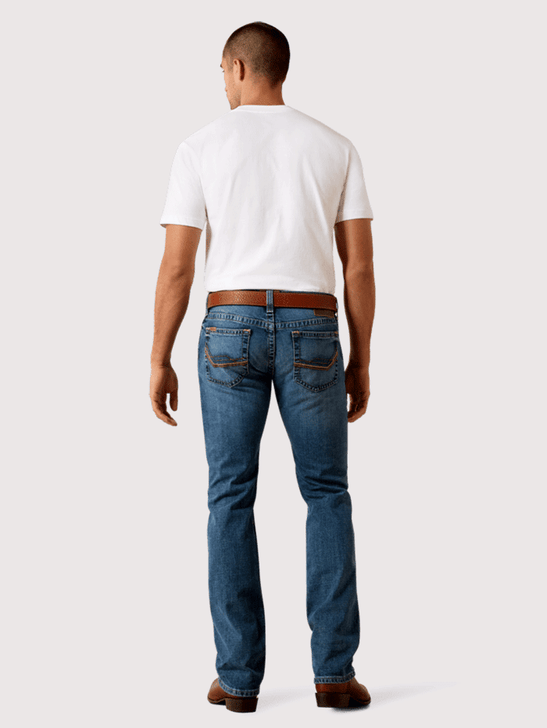 Ariat 10072980 Mens M7 Slim Axel Straight Jean Livermore back view. If you need any assistance with this item or the purchase of this item please call us at five six one seven four eight eight eight zero one Monday through Saturday 10:00a.m EST to 8:00 p.m EST