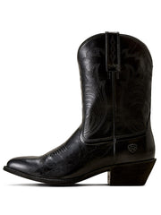 Ariat 10080380 Womens Heritage Noir R Toe Western Boot Dressy Black side view. If you need any assistance with this item or the purchase of this item please call us at five six one seven four eight eight eight zero one Monday through Saturday 10:00a.m EST to 8:00 p.m EST