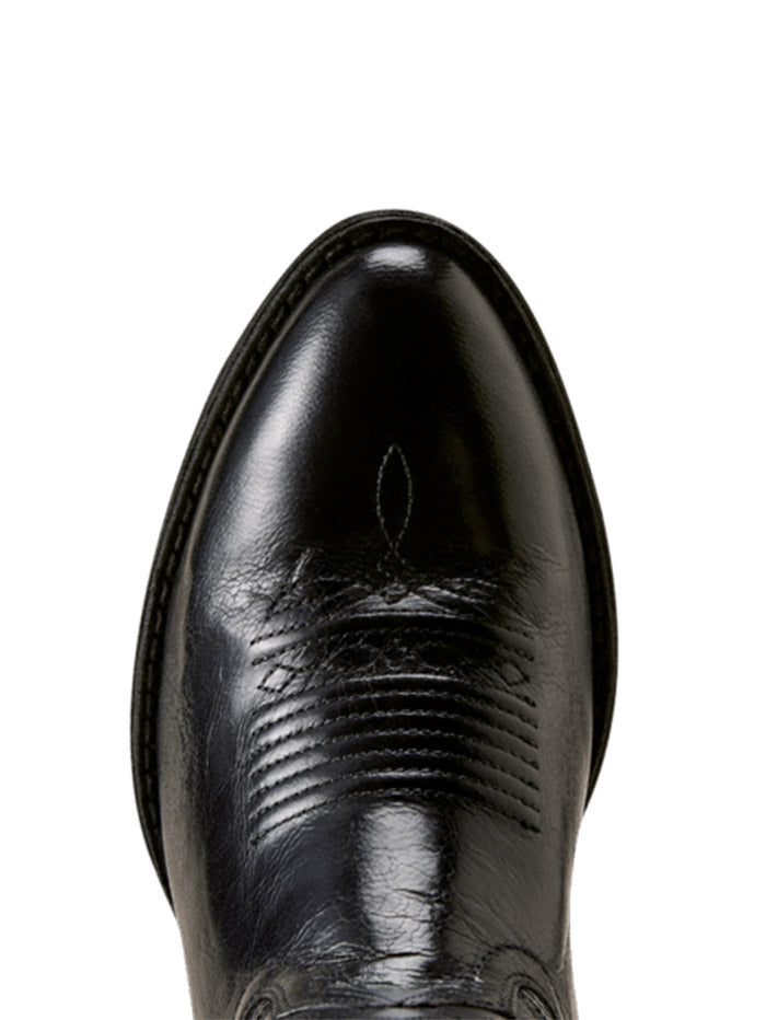Ariat 10080380 Womens Heritage Noir R Toe Western Boot Dressy Black side / front view. If you need any assistance with this item or the purchase of this item please call us at five six one seven four eight eight eight zero one Monday through Saturday 10:00a.m EST to 8:00 p.m EST