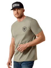 Ariat 10082628 Mens Rancho Bronco T-Shirt Castor Grey front view. If you need any assistance with this item or the purchase of this item please call us at five six one seven four eight eight eight zero one Monday through Saturday 10:00a.m EST to 8:00 p.m EST