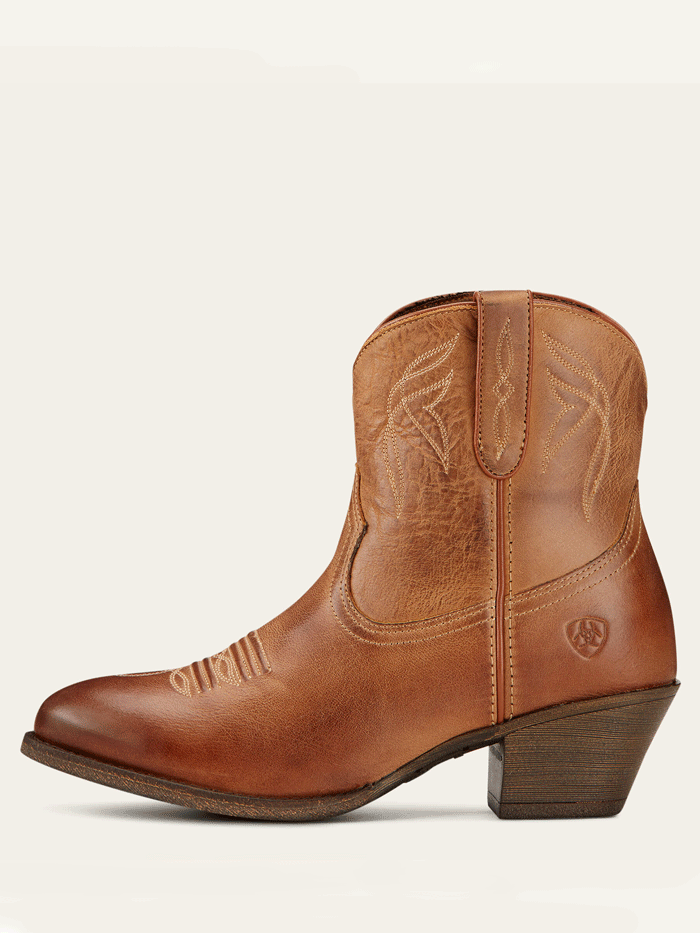 Ariat 10017323 Womens Darlin Western Boot Burnt Sugar Copper front and side view. If you need any assistance with this item or the purchase of this item please call us at five six one seven four eight eight eight zero one Monday through Saturday 10:00a.m EST to 8:00 p.m EST