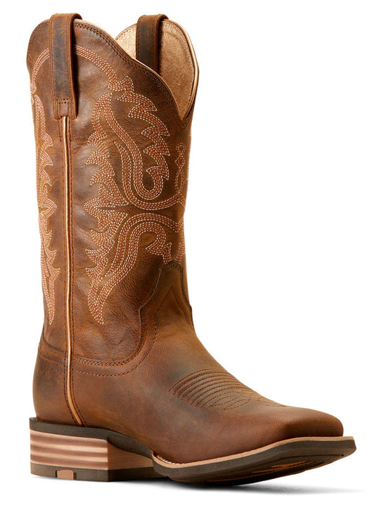 Ariat 10051039 Womens Olena Square Toe Western Boots Sassy Brown side / front view. If you need any assistance with this item or the purchase of this item please call us at five six one seven four eight eight eight zero one Monday through Saturday 10:00a.m EST to 8:00 p.m EST